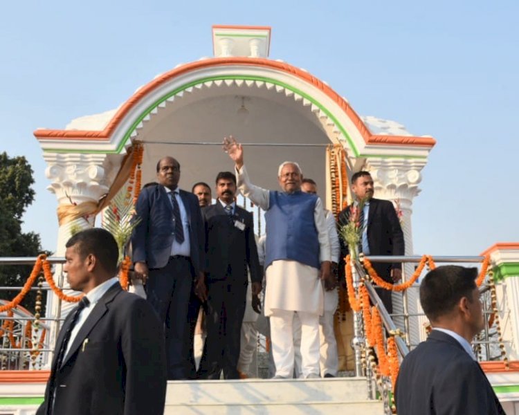 मुख्यमंत्री नीतीश कुमार समाधान यात्रा के 22 वें दिन पहुंचे लखीसराय