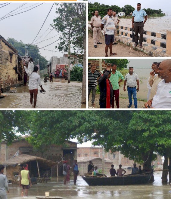 अथमलगोला के रामनगर दियारा इलाके में गंगा का जलस्तर बढ़ने के मद्देनजर स्थानीय प्रशासन हुआ सक्रिय